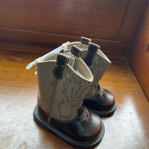 Infant Brown and Tan Boots